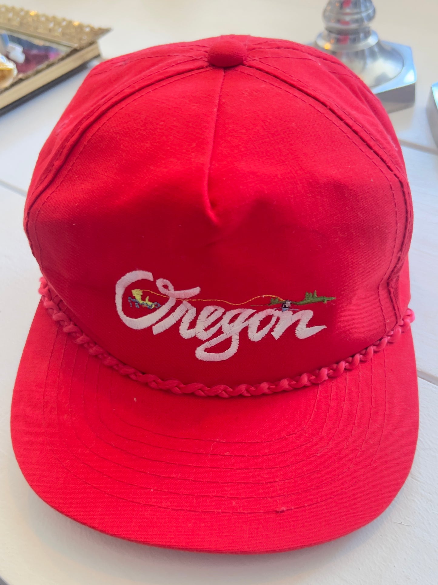 Vintage Crimson Oregon Logo Cap