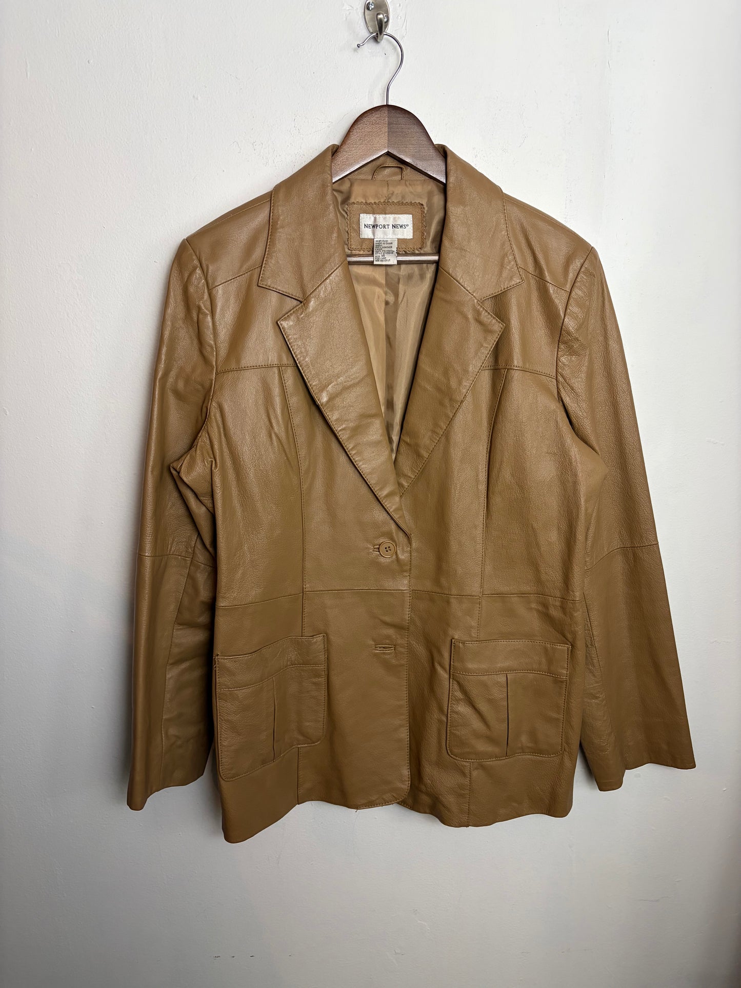 Vintage Taupe Leather Jacket