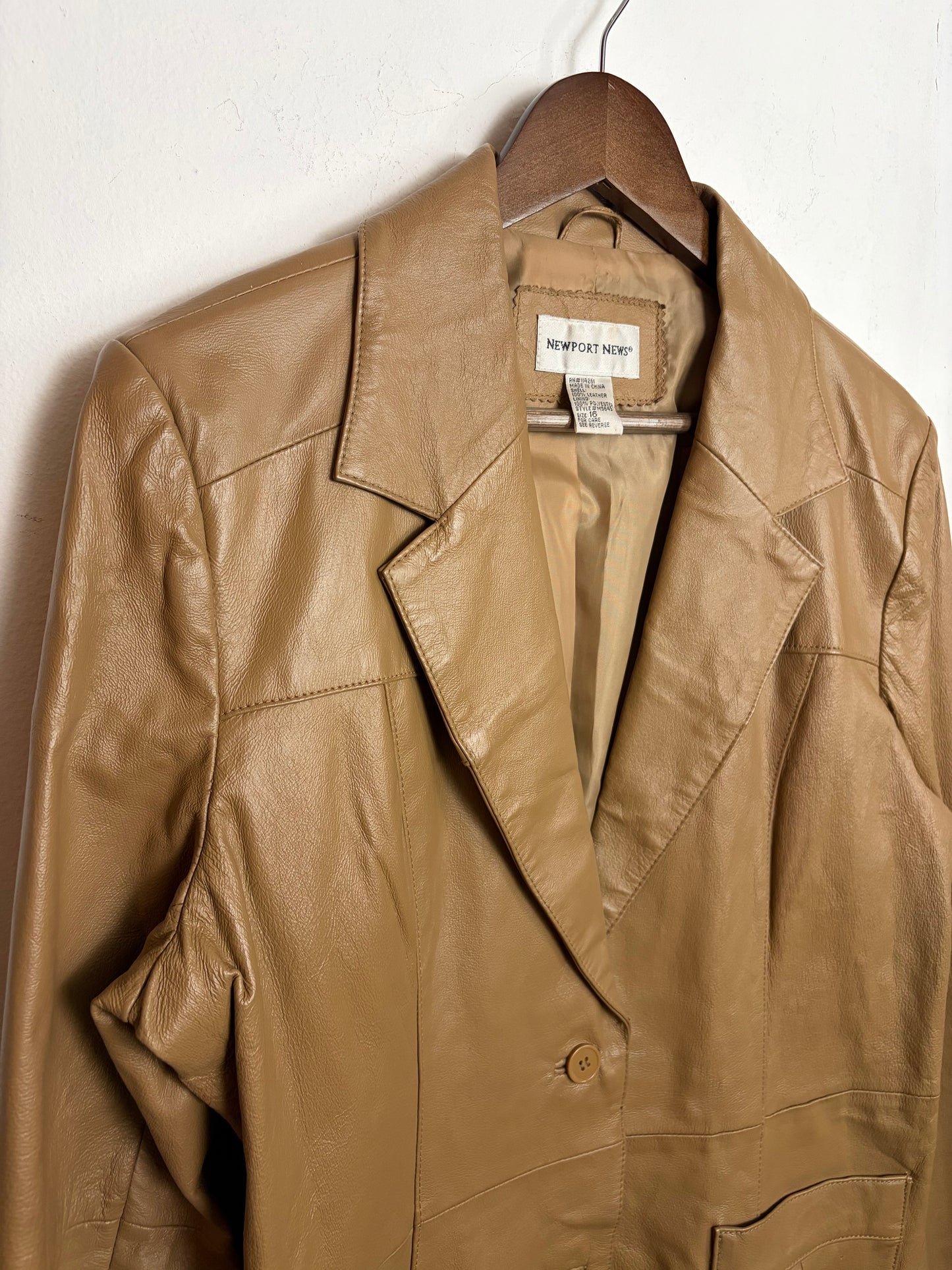 Vintage Taupe Leather Jacket