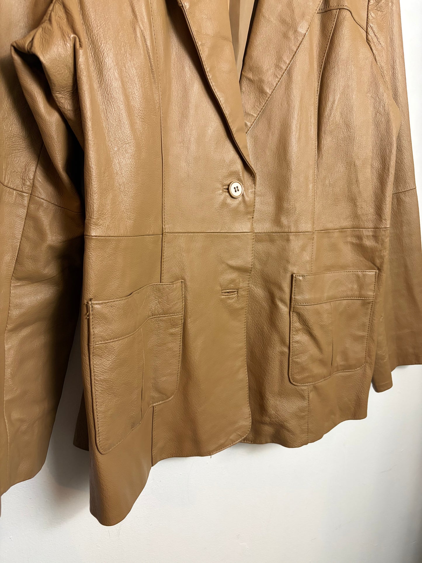 Vintage Taupe Leather Jacket