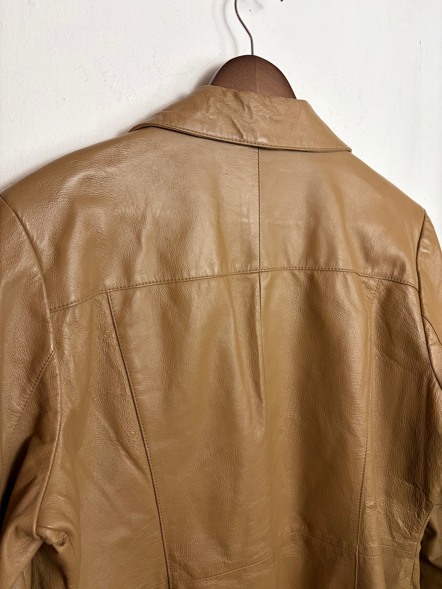 Vintage Taupe Leather Jacket