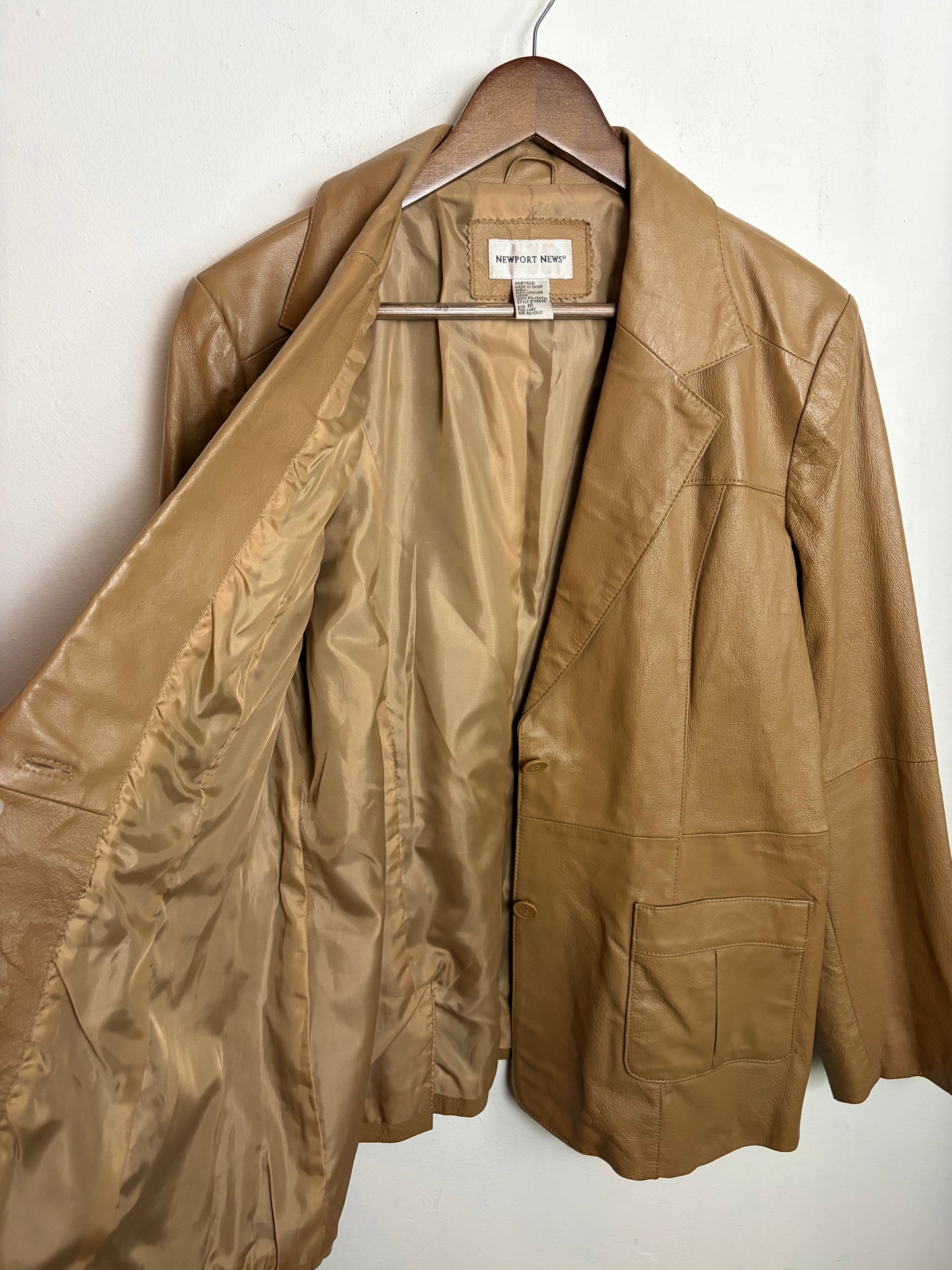 Vintage Taupe Leather Jacket
