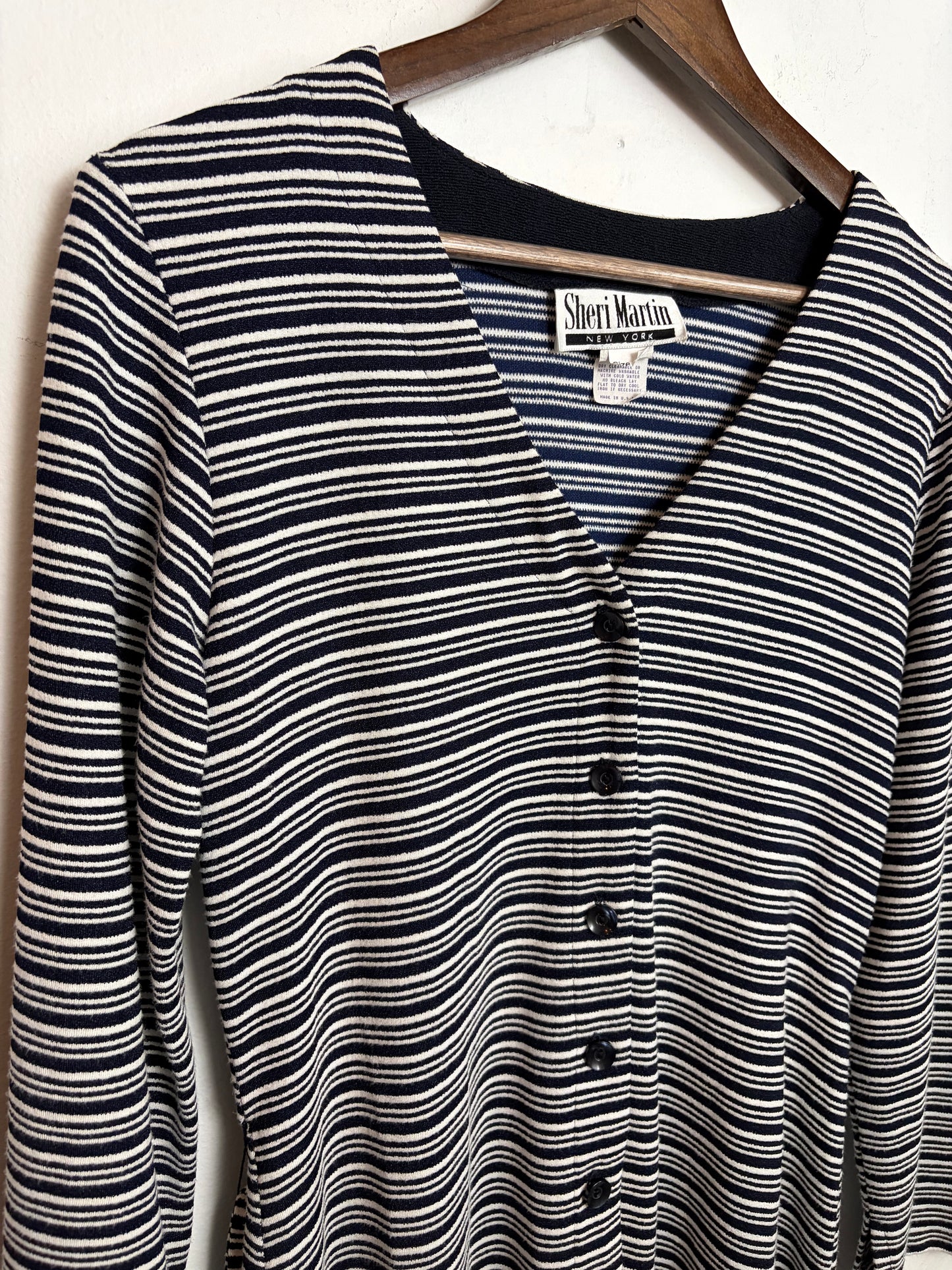 Vintage Striped Button Up Cardigan