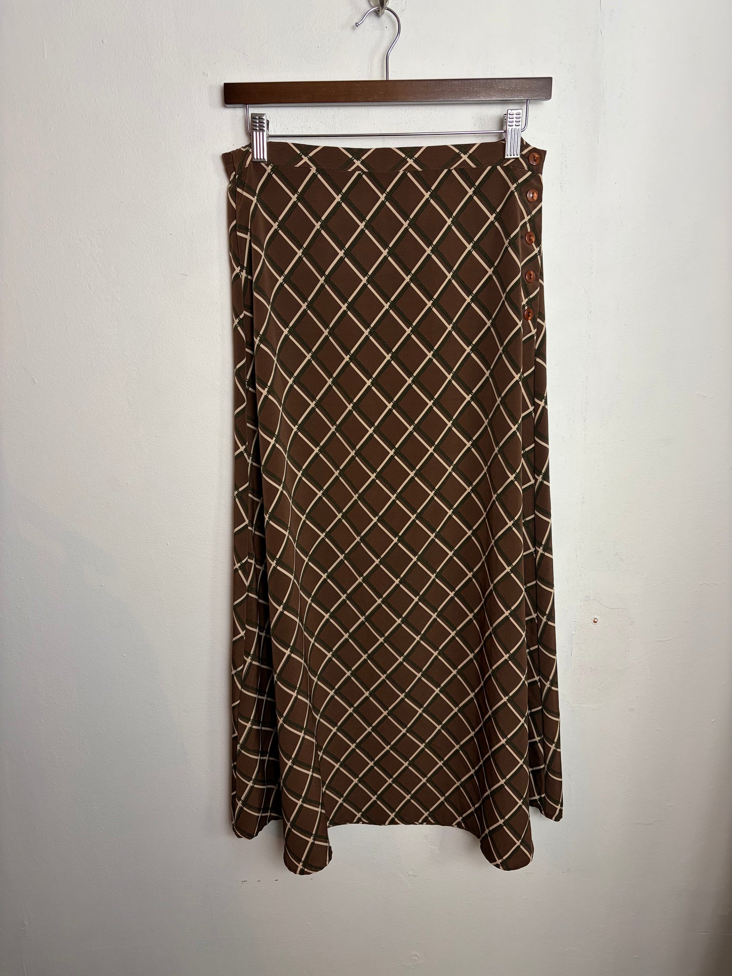 Vintage Chocolate Plaid Skirt
