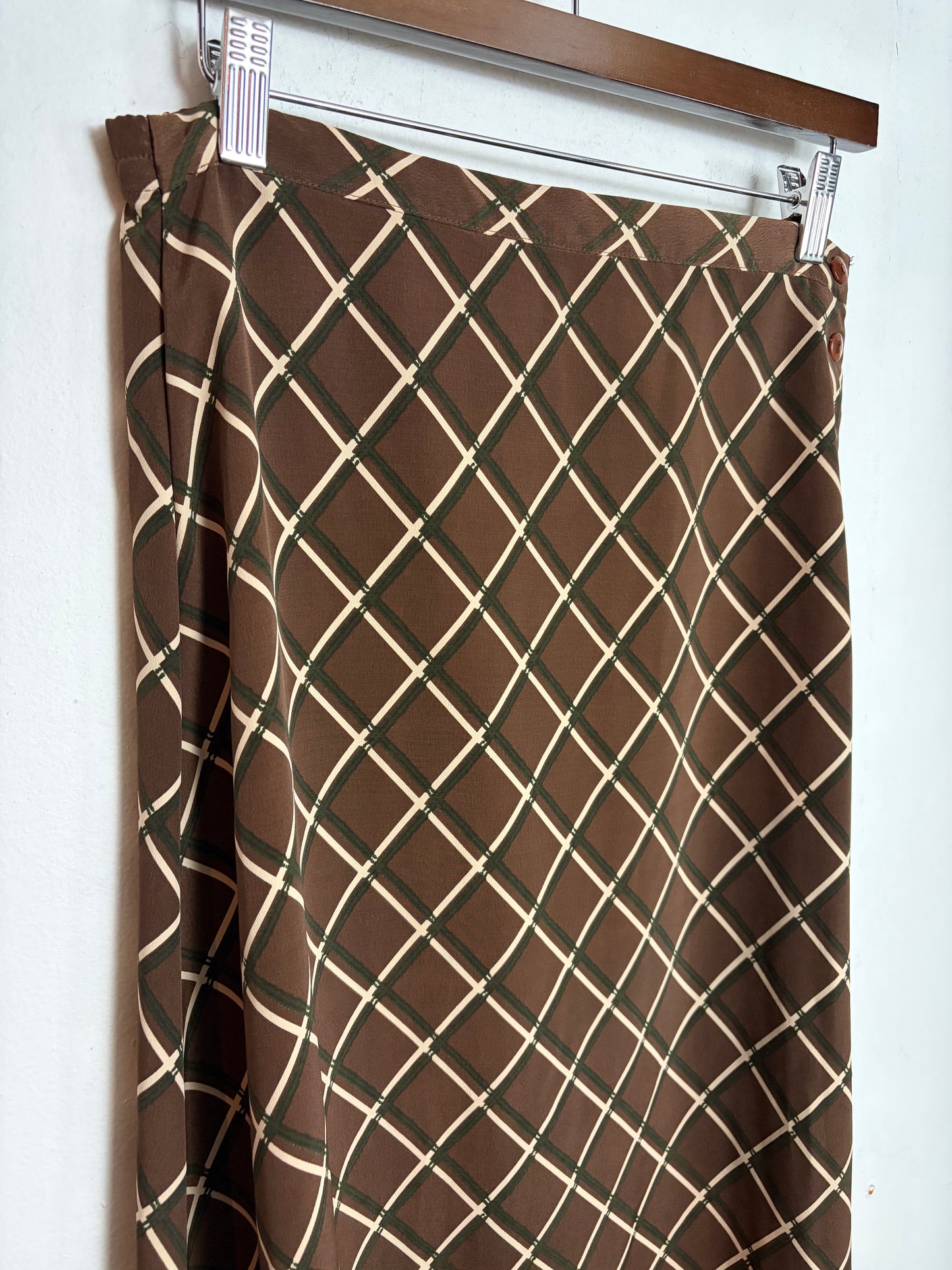Vintage Chocolate Plaid Skirt