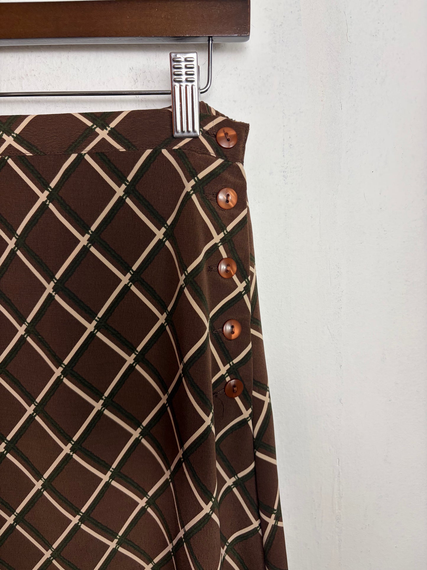 Vintage Chocolate Plaid Skirt