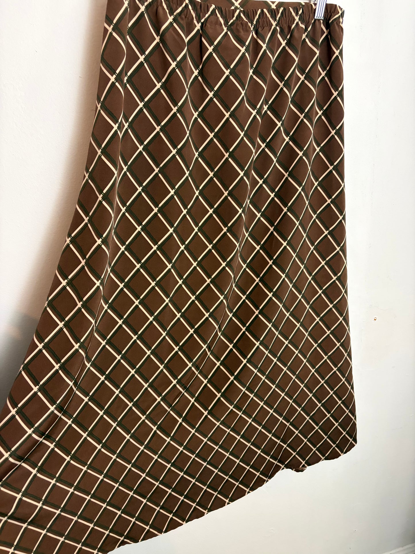 Vintage Chocolate Plaid Skirt