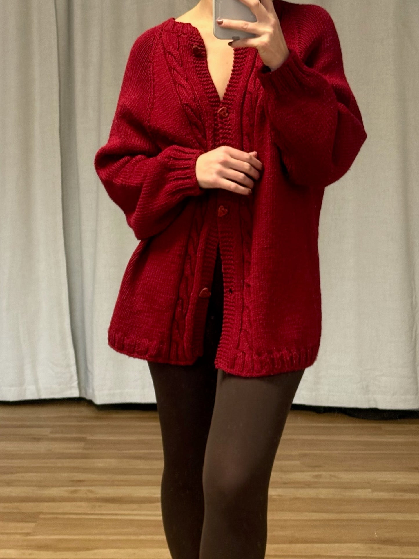 Beautiful Vintage Heart Button Cardigan