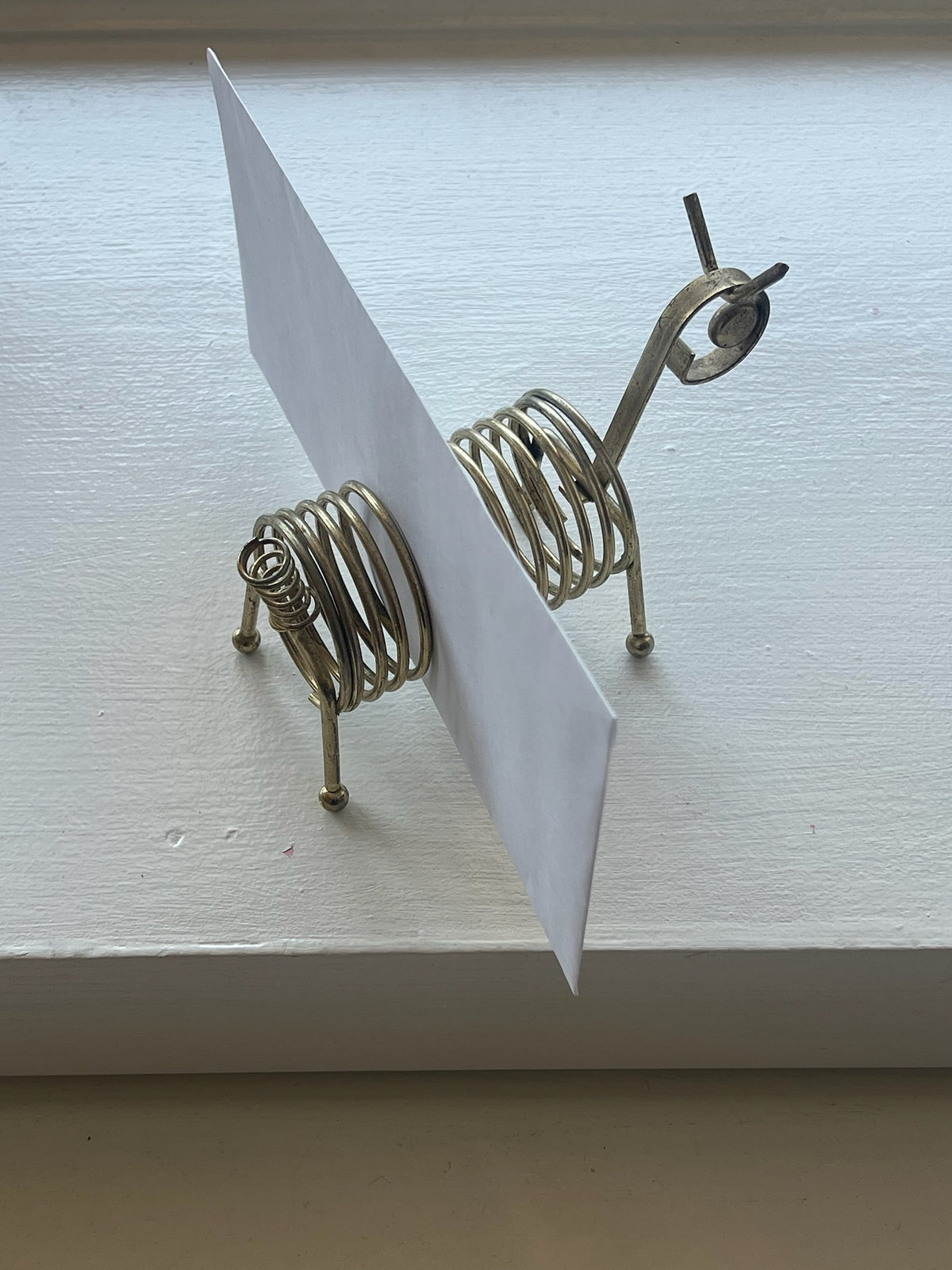 Vintage Animal Brass Coiled Letter Holder