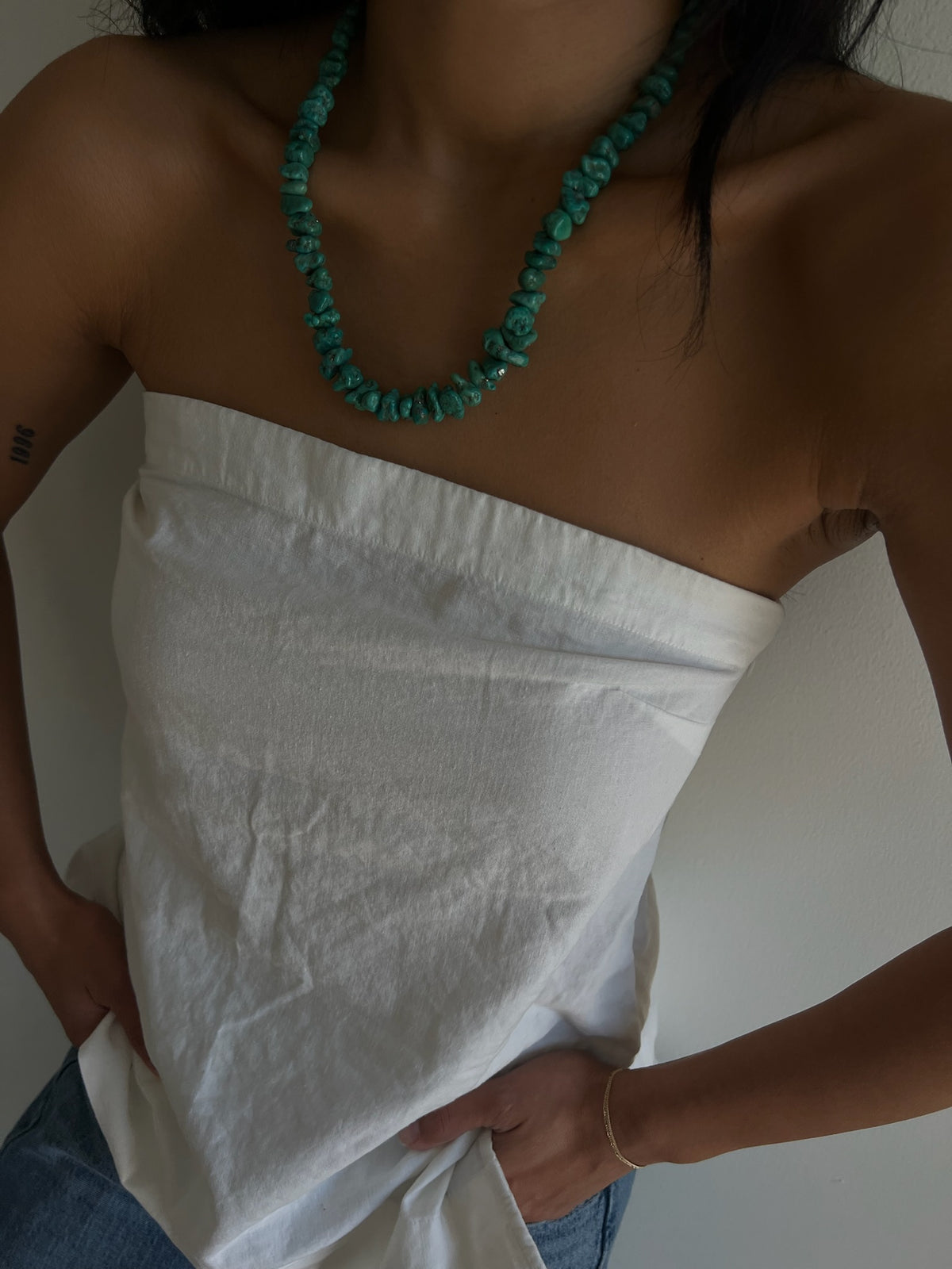 Vintage Chunky Turquoise & Sterling Silver Necklace