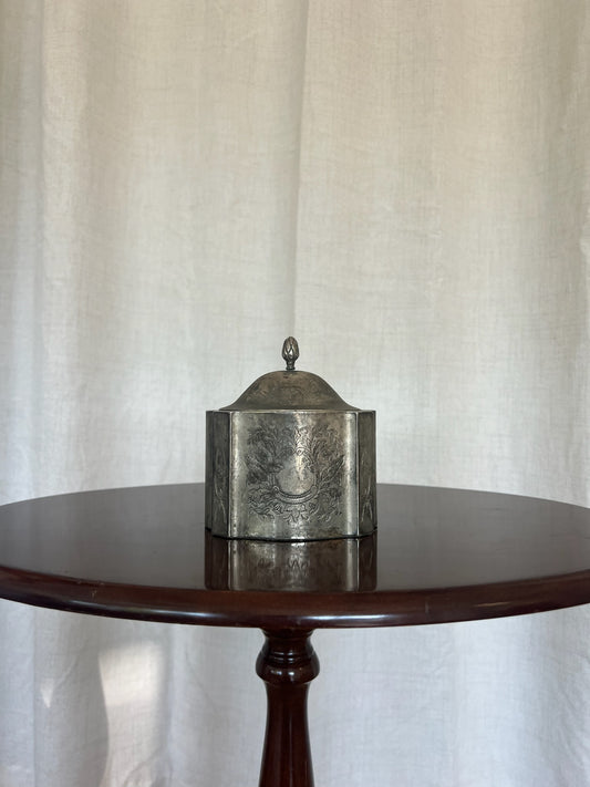Vintage Etched Pewter Treasure Box