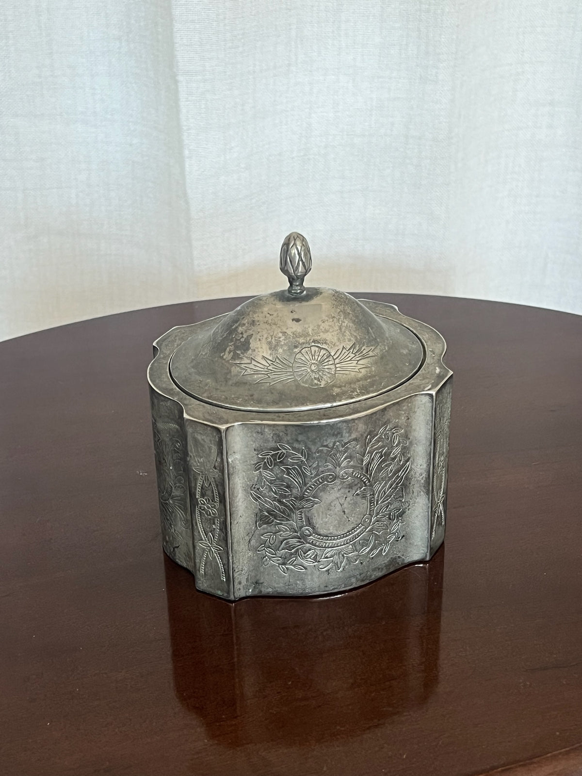 Vintage Etched Pewter Treasure Box