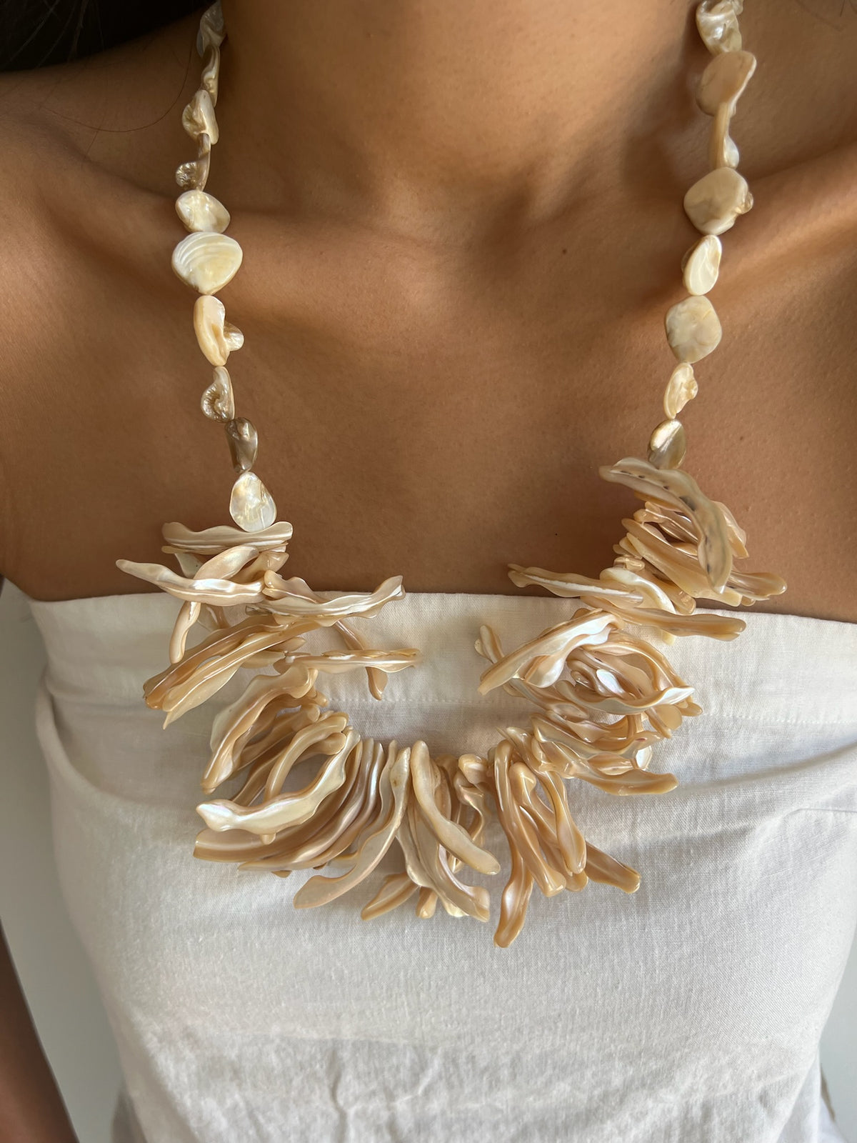 Statement Mother of Pearl Shell Necklace