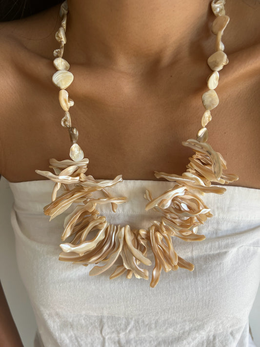 Statement Mother of Pearl Shell Necklace