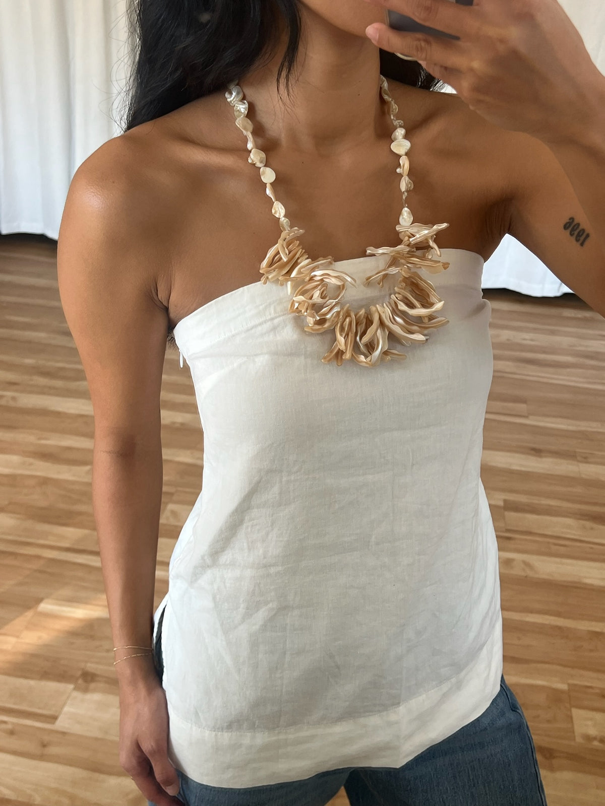 Statement Mother of Pearl Shell Necklace