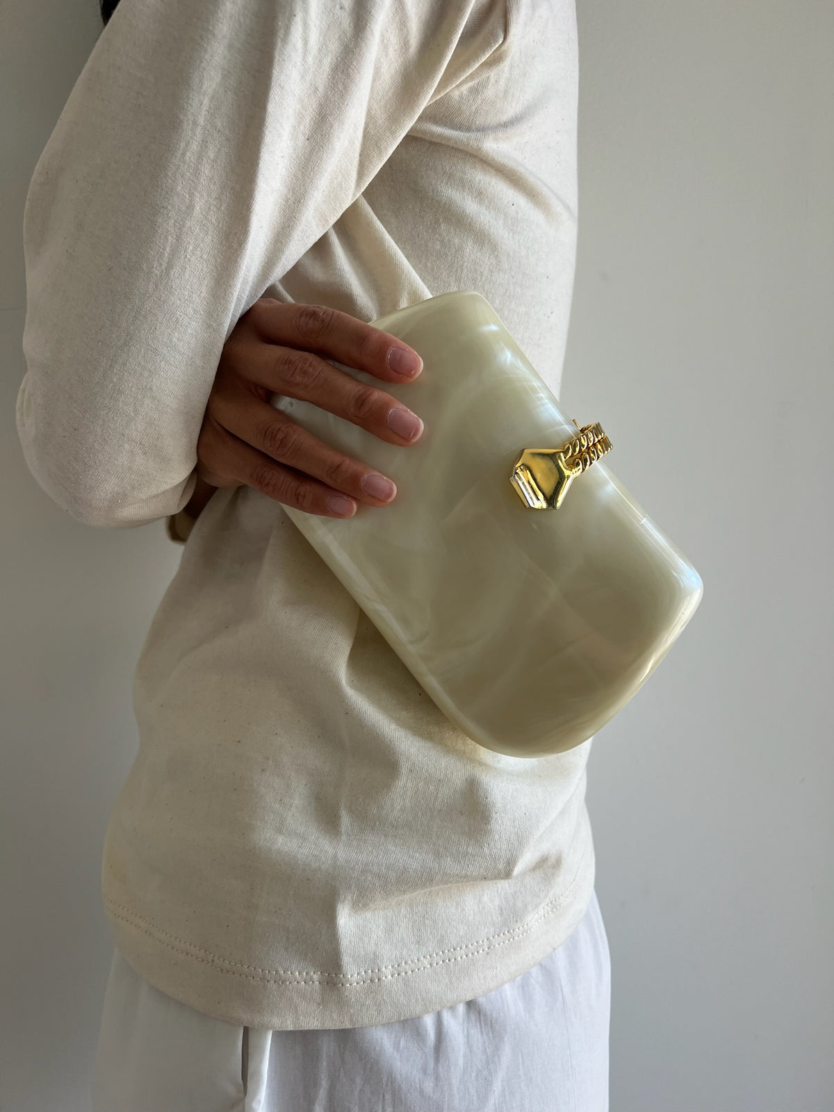 Vintage Pearlescent Lucite Clutch