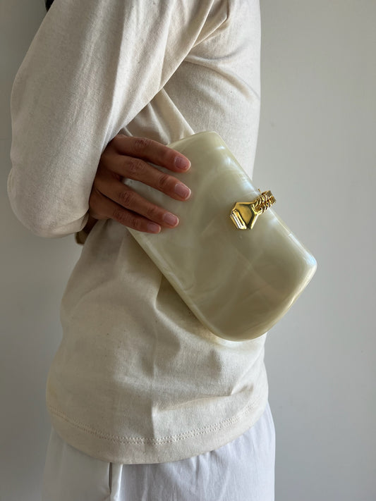 Vintage Pearlescent Lucite Clutch