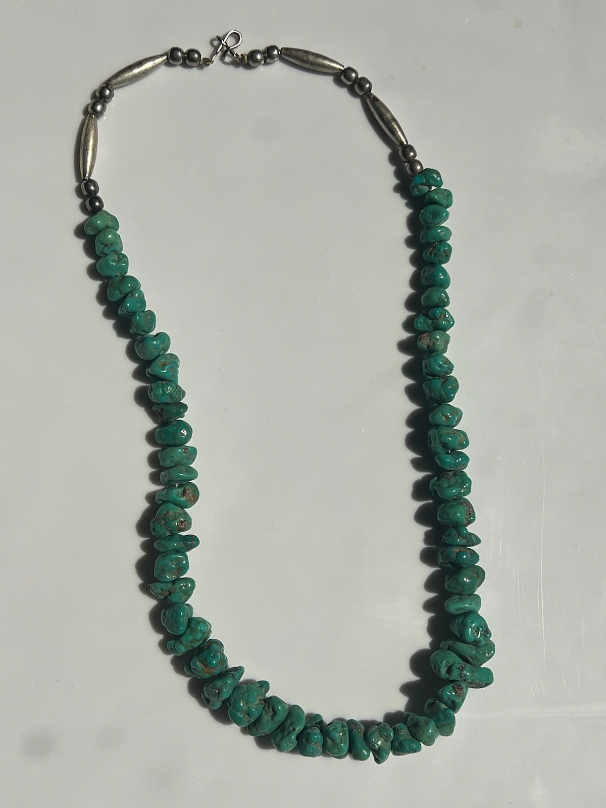 Vintage Chunky Turquoise & Sterling Silver Necklace