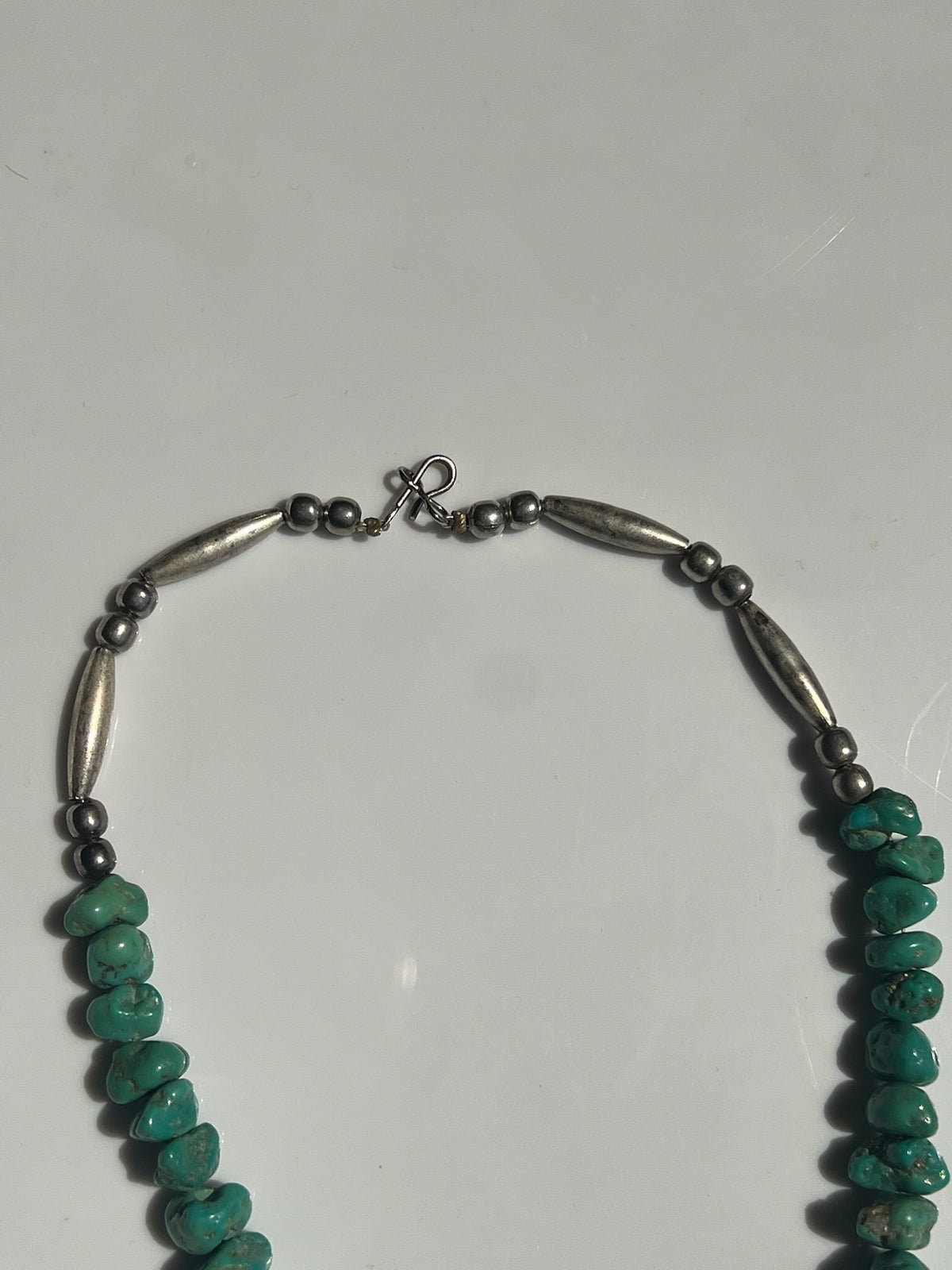 Vintage Chunky Turquoise & Sterling Silver Necklace