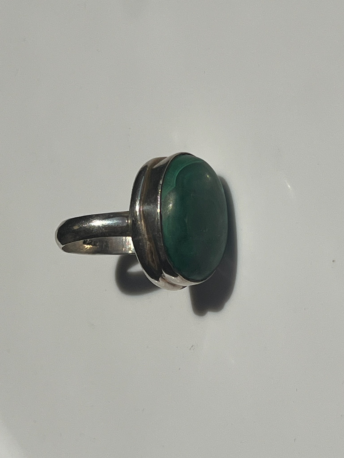 Vintage Sterling Silver Malachite Ring