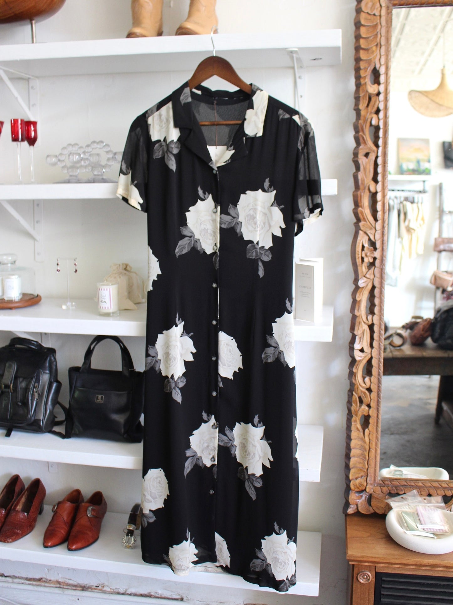 Vintage Floral Midi Dress