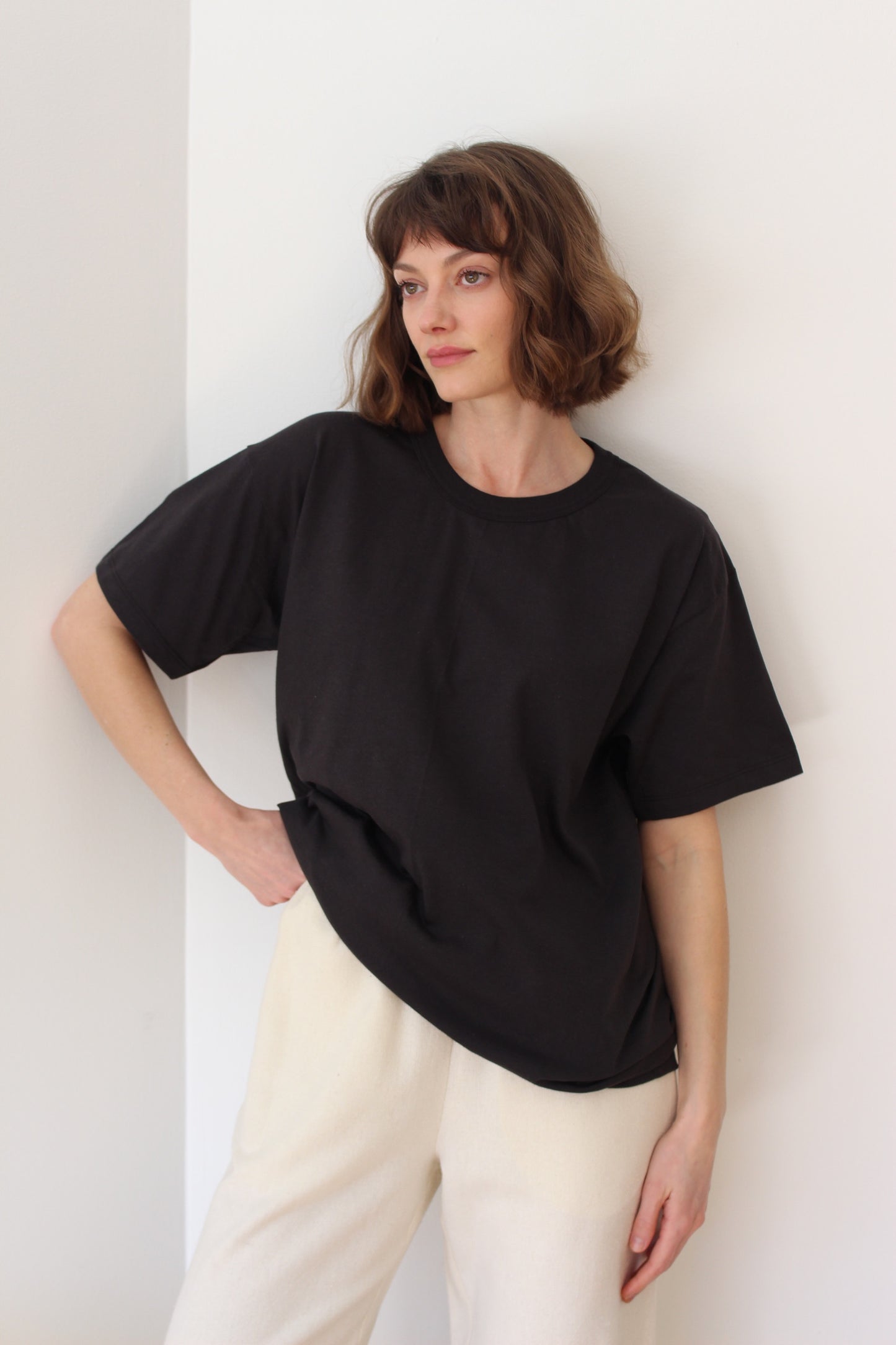 Black Organic Cotton Crew Neck
