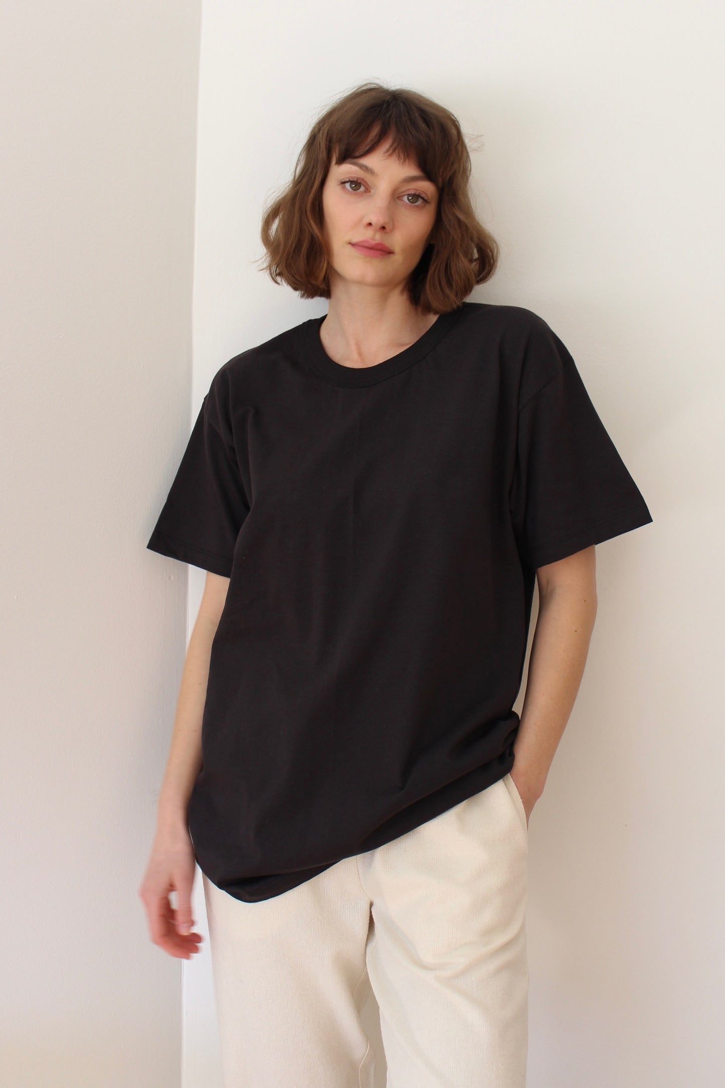 Black Organic Cotton Crew Neck