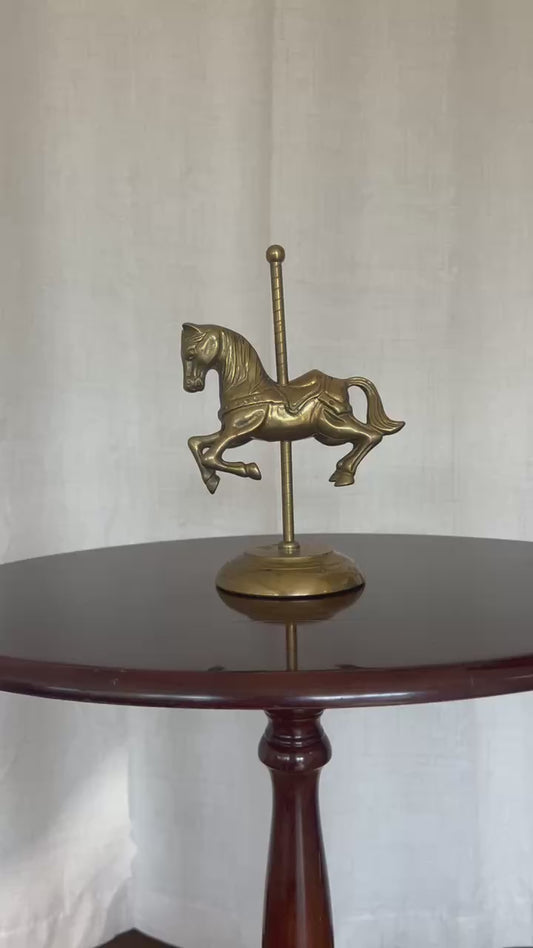 Vintage Brass Carousel Horse Figurine