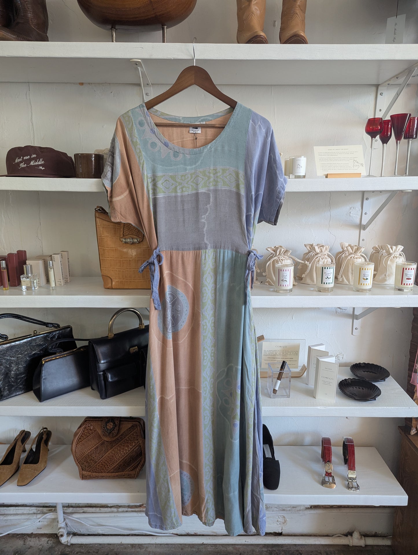 Vintage Side-Tie Shift Dress