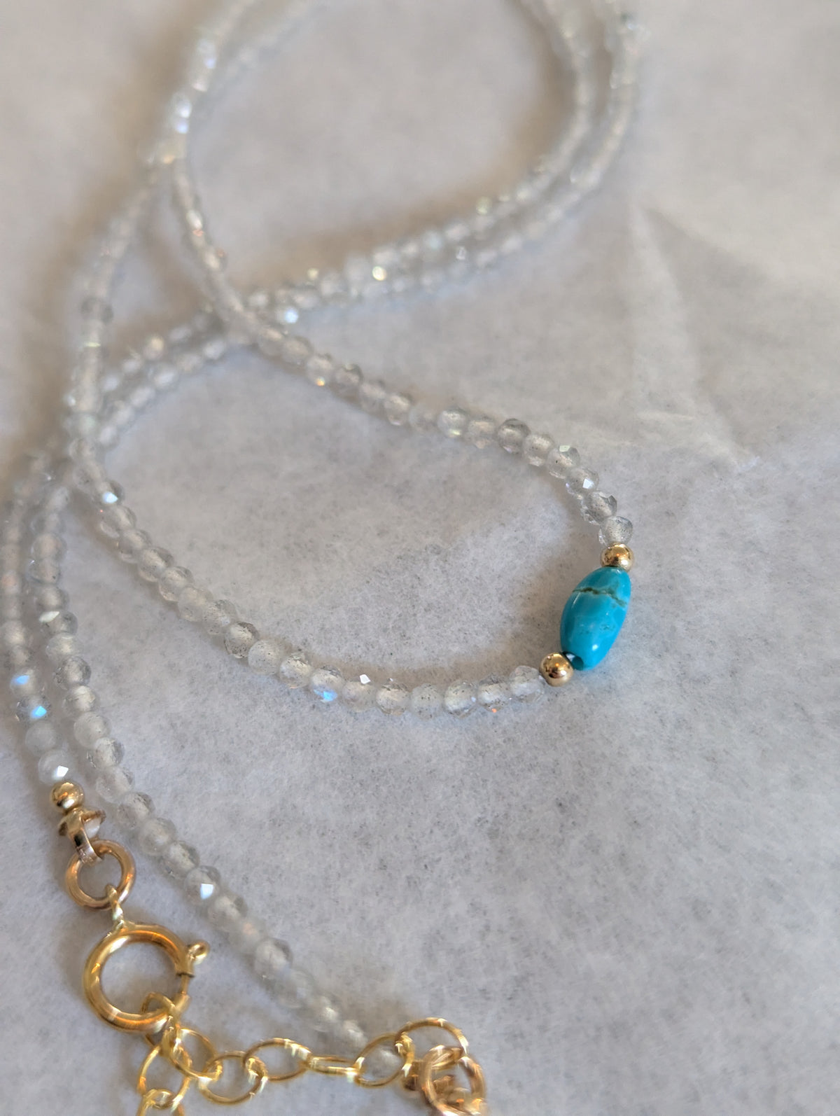 Labradorite and Turquoise Necklace by giantlion