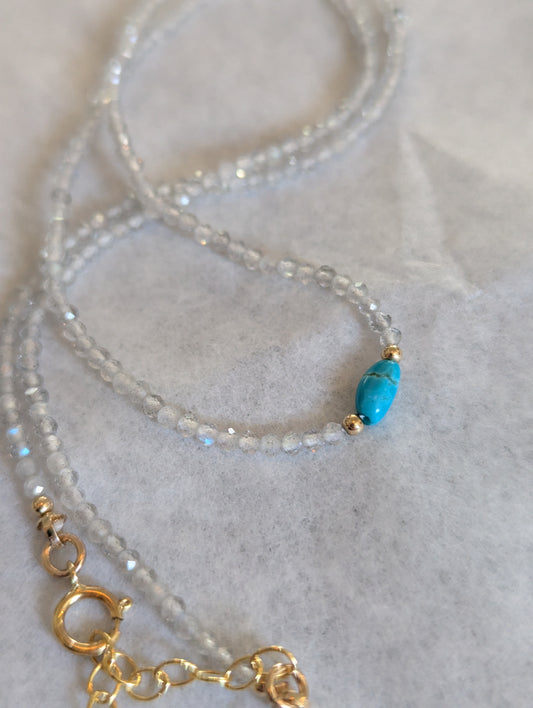 Labradorite and Turquoise Necklace by giantlion