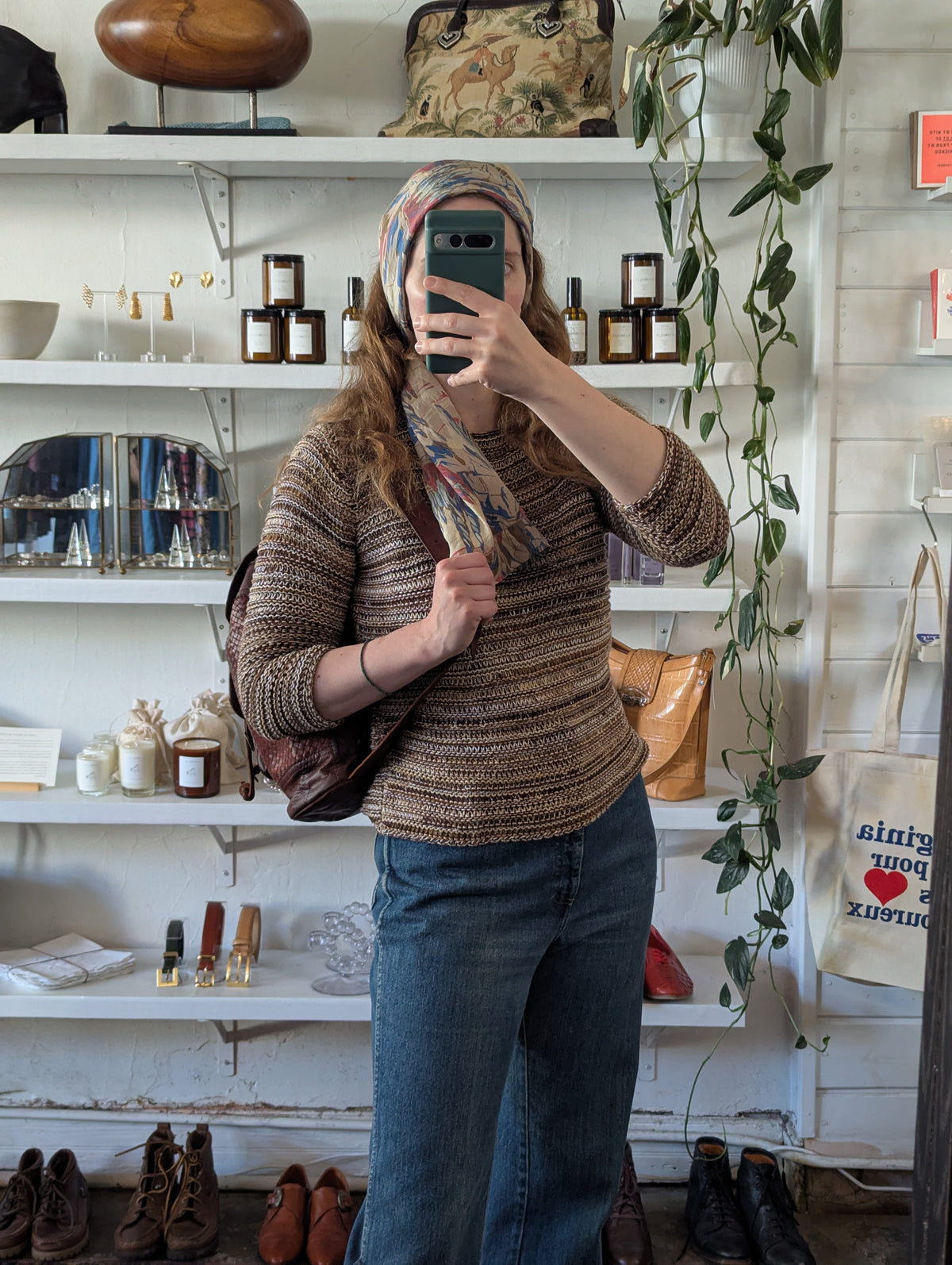 Vintage Relaxed Sandstone Knit Sweater Top