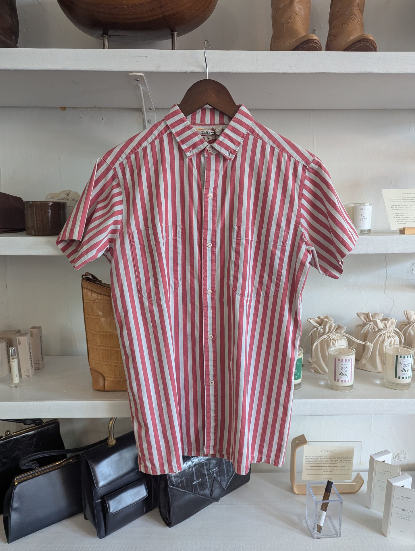 Vintage Watermelon Striped Button Down
