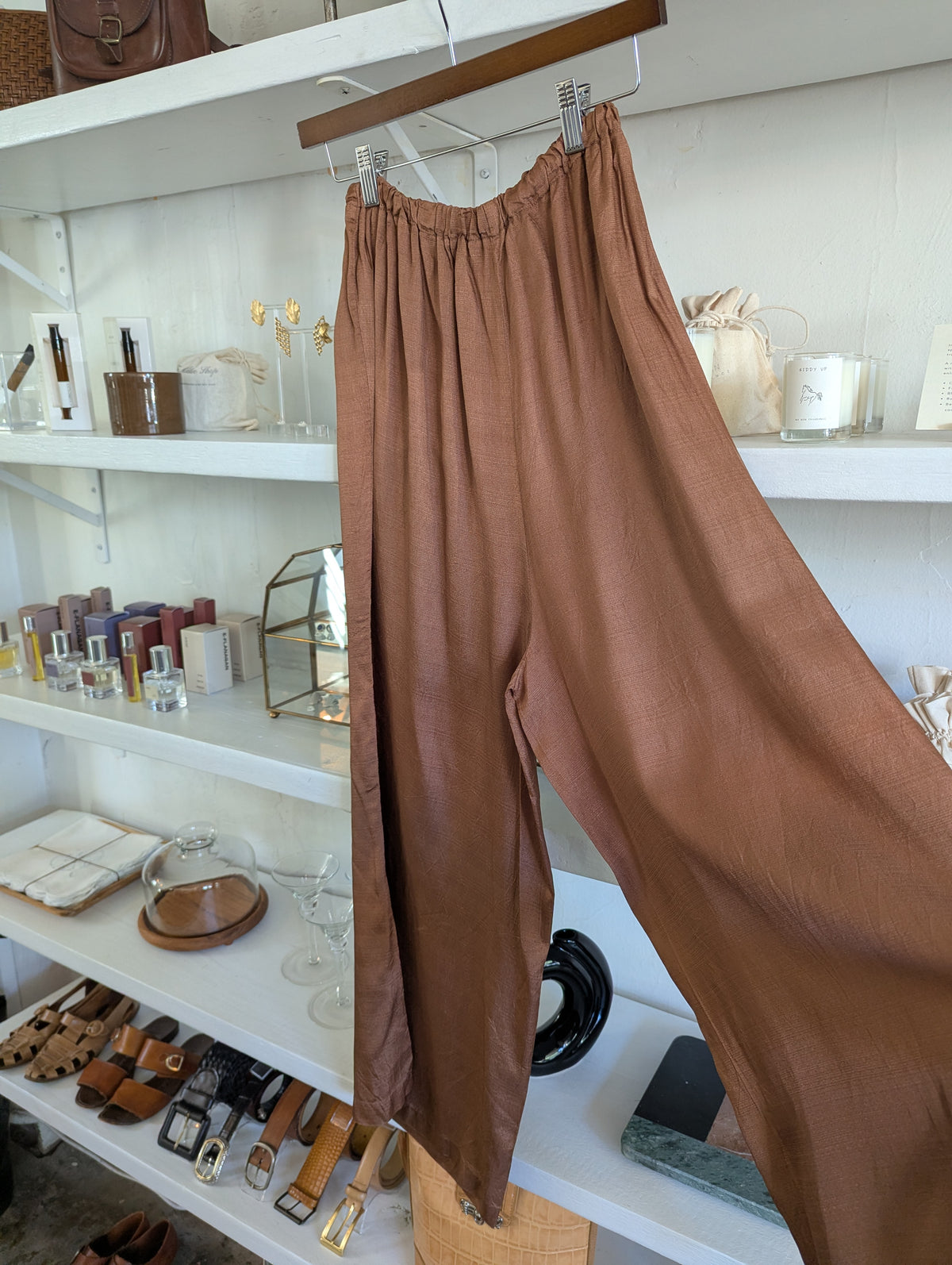 Vintage Bronze Wide Leg Palazzo Pants