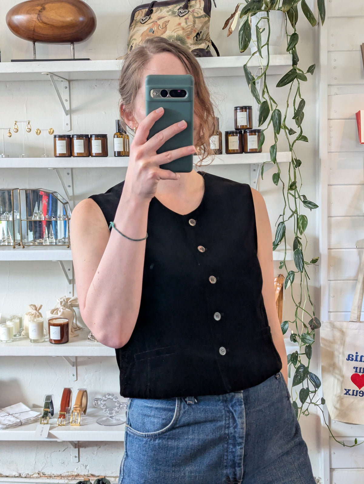 Vintage Obsidian Velvet Vest