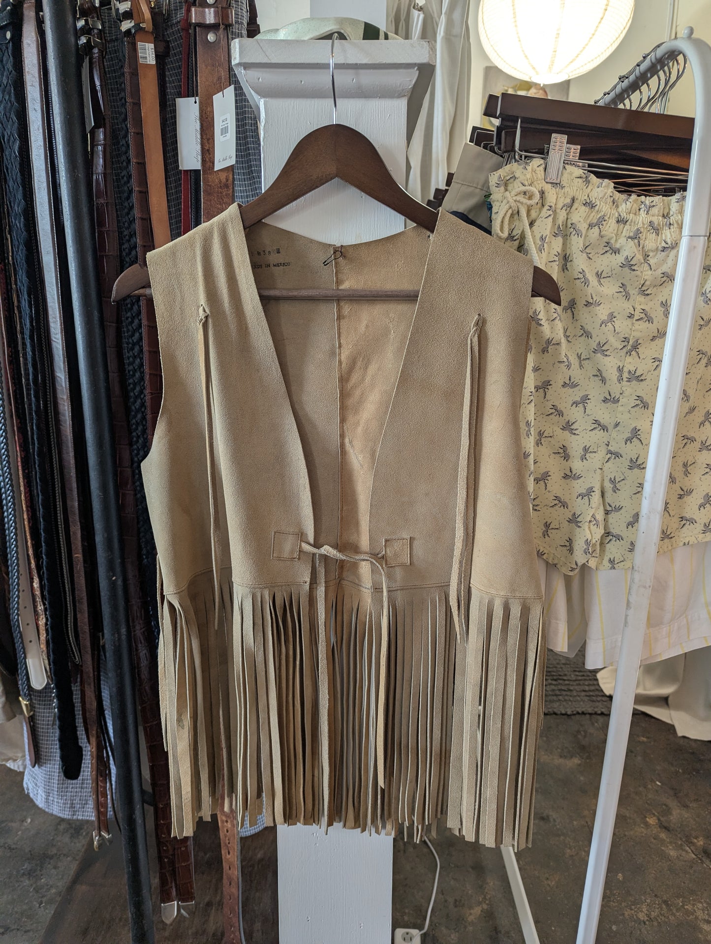 Vintage Suede Fringed Vest