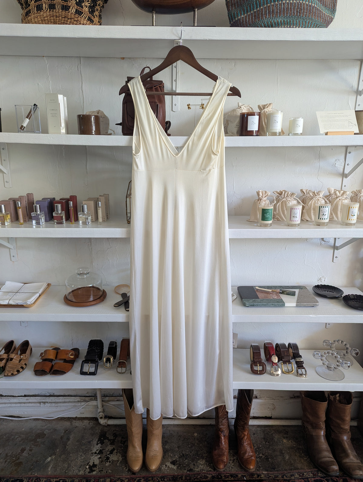 Vintage Ivory Satin & Lace Gown