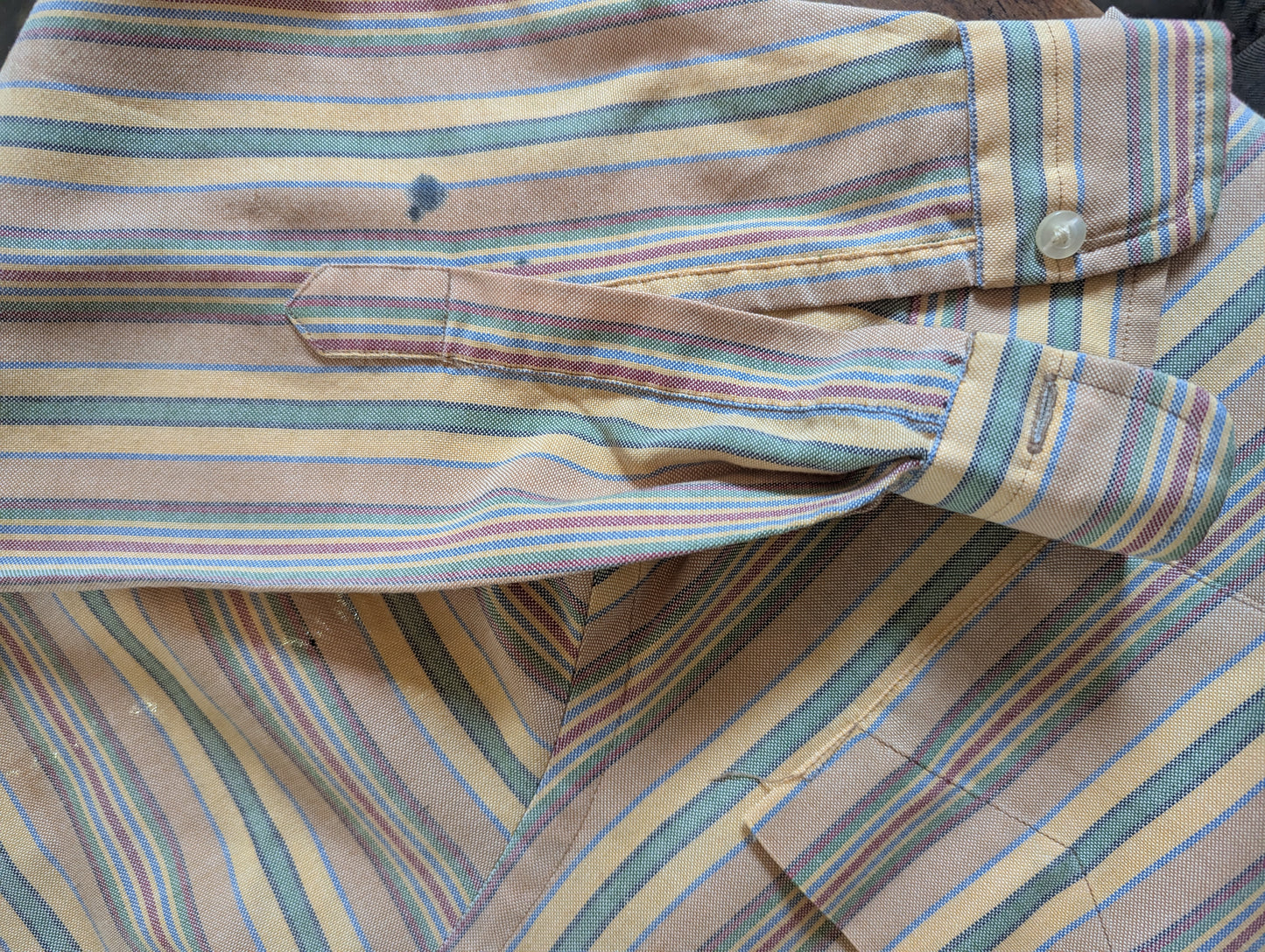 Vintage Sandstone Striped Cotton Shirt