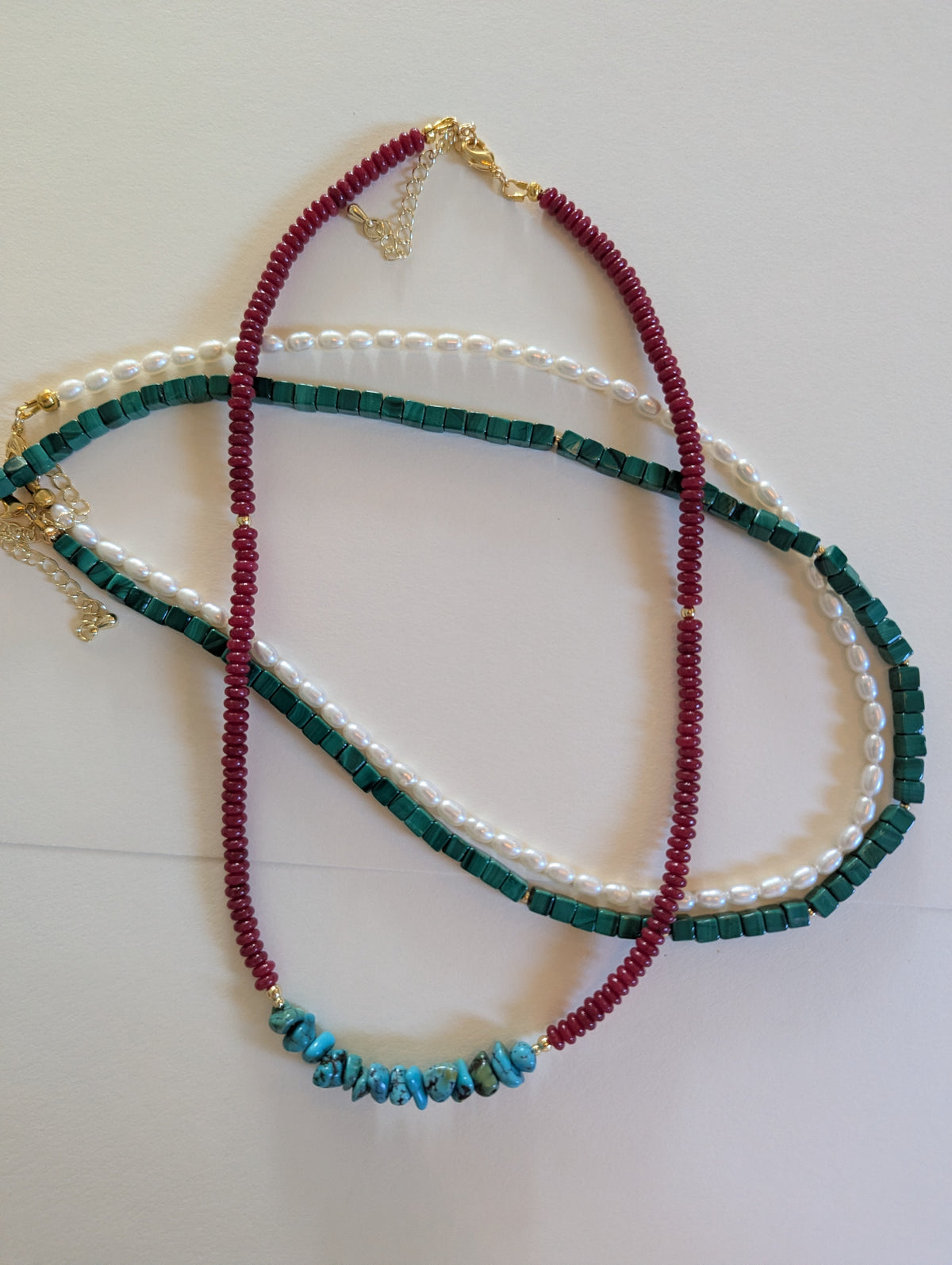 Red Quartz & Turquoise Necklace by Blue Begonia