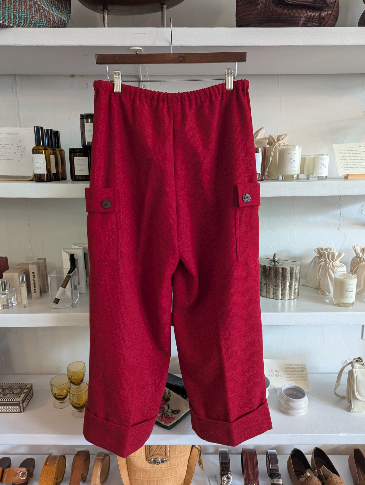 Vintage Ruby Felt Utility Drawstring Casual Pants