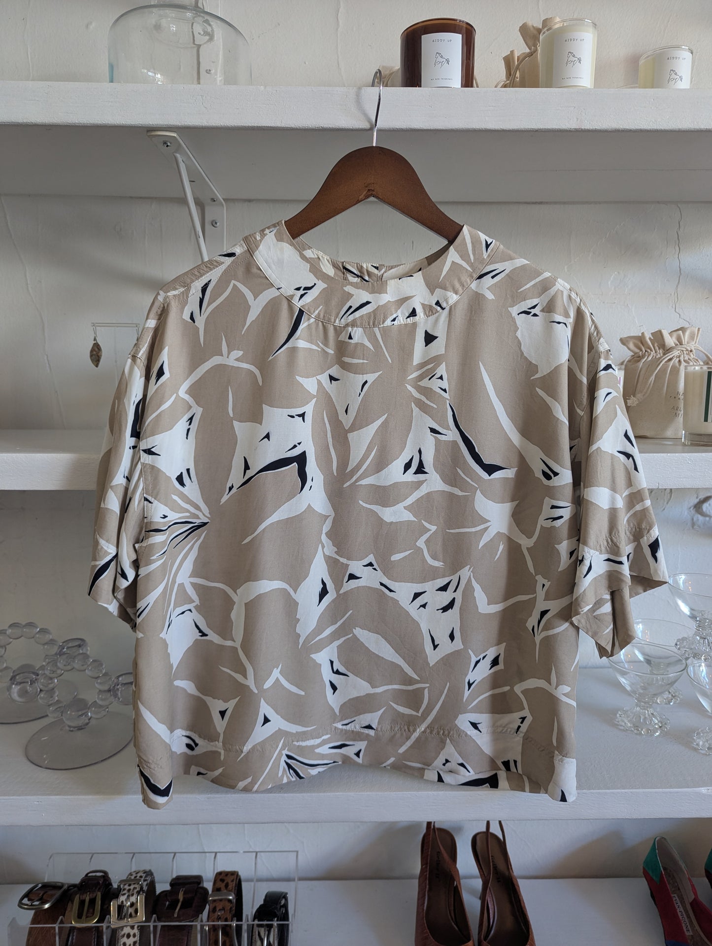 Vintage Floral Crop Shirt