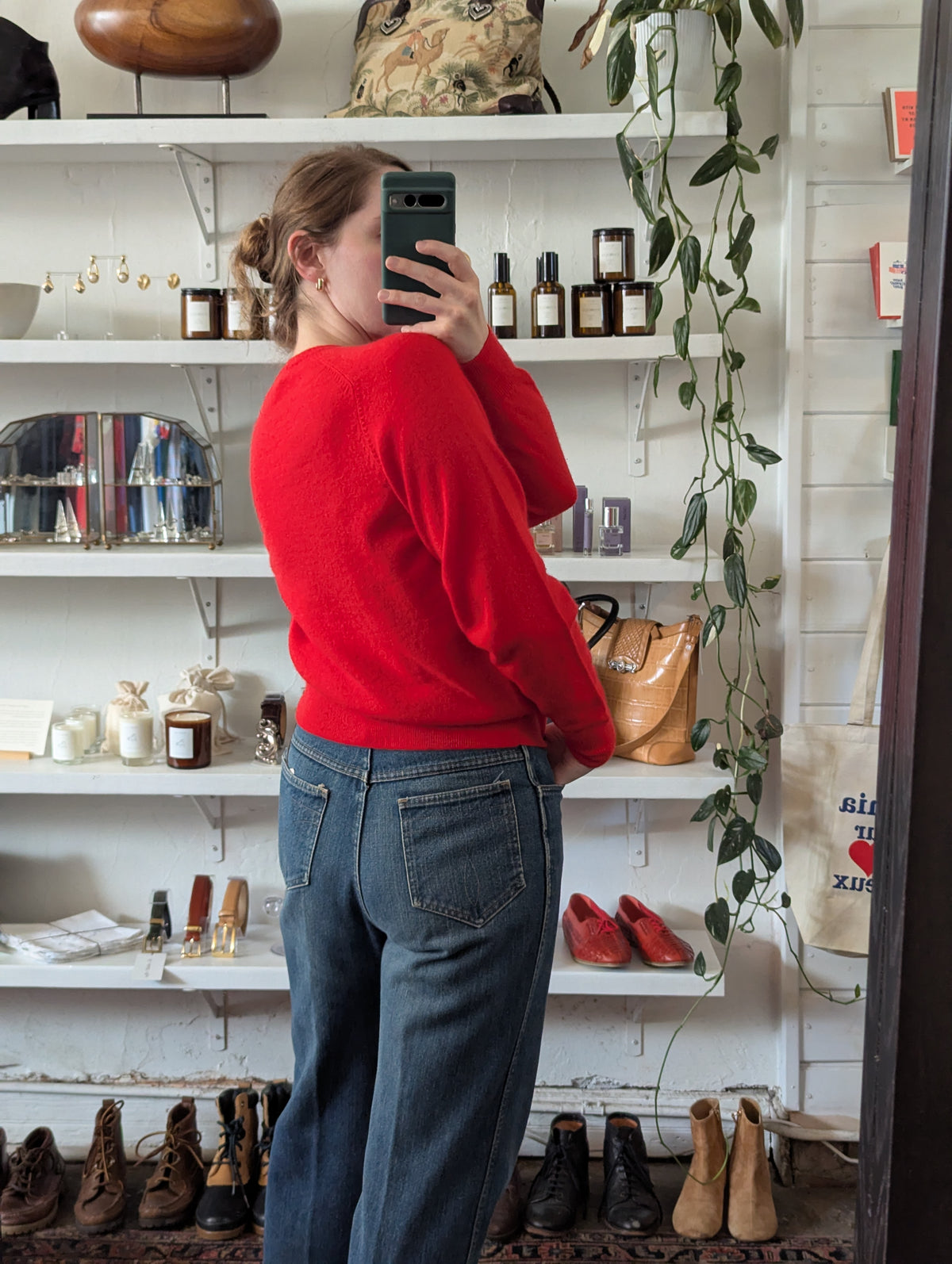 Vintage Scarlet Lambswool Cardigan