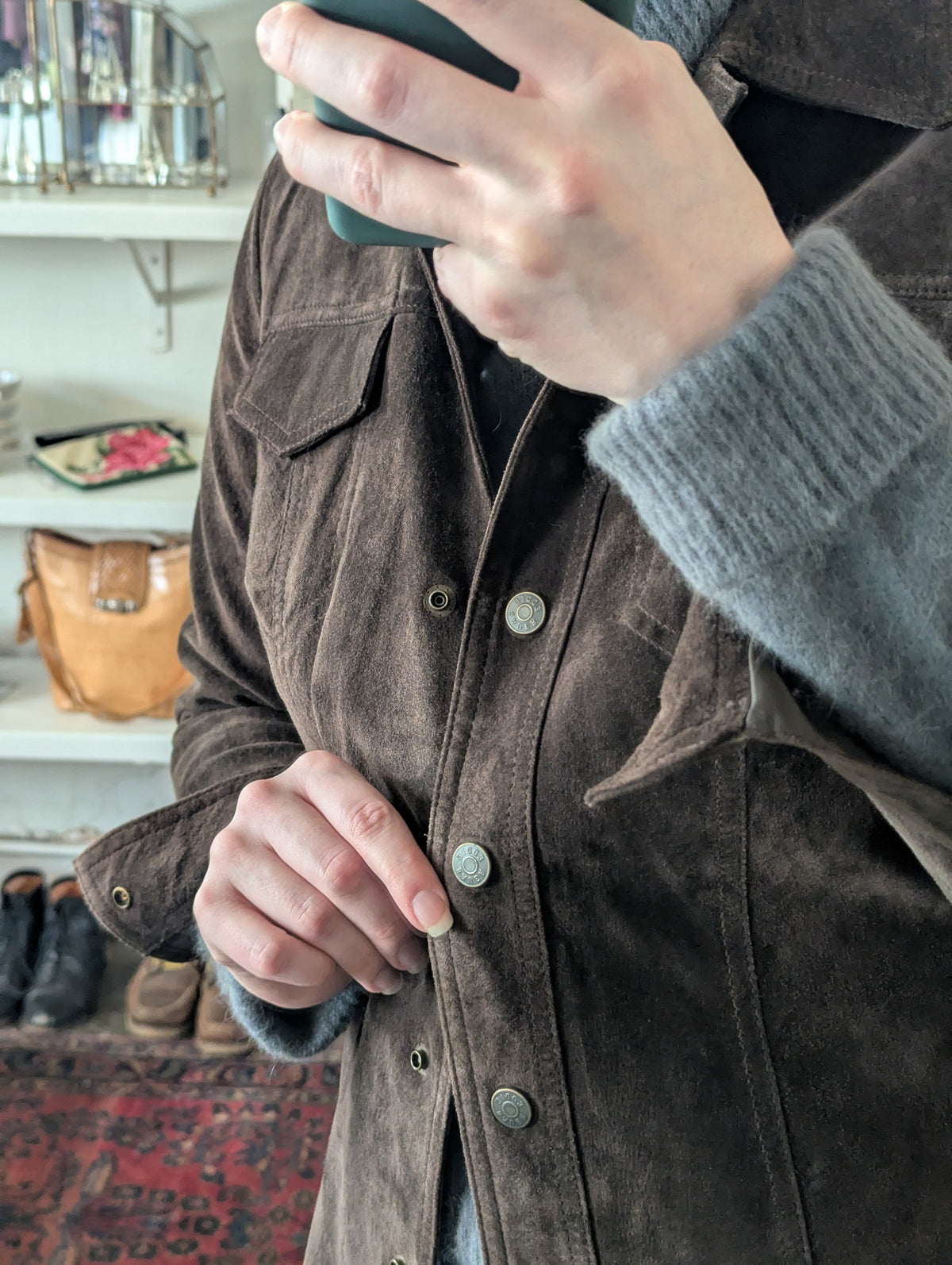 Vintage Coffee Suede Jacket