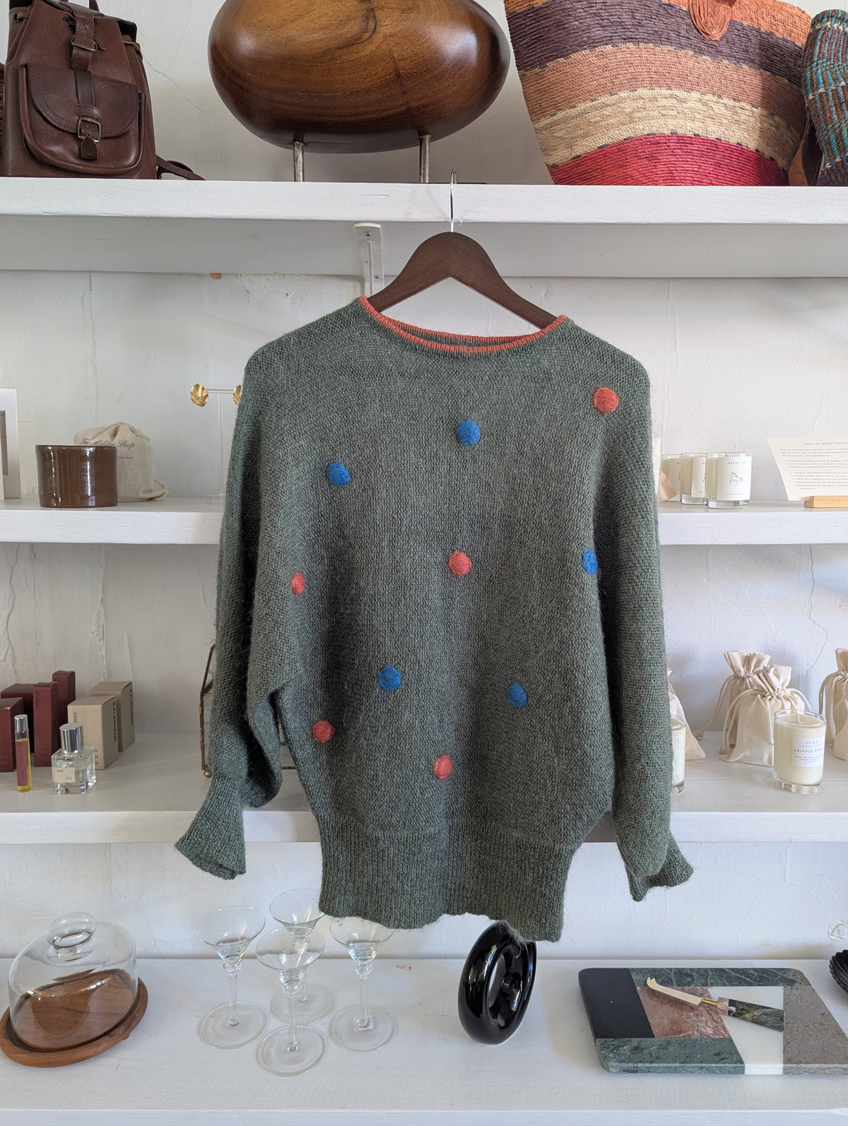 Vintage Italian-Made Polka Dot Sweater