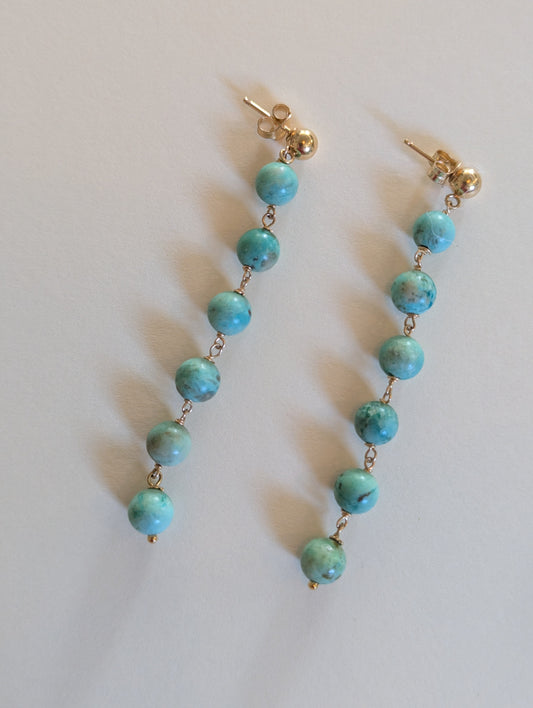 Turquoise Ball Earrings by giantlion
