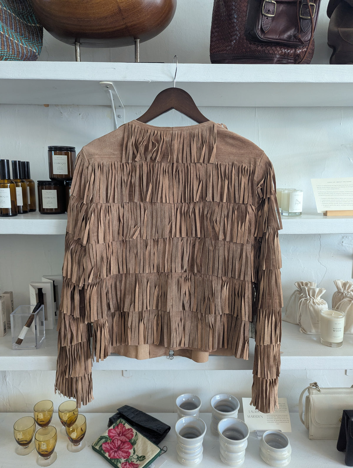 Vintage Fringe All Over Leather Jacket