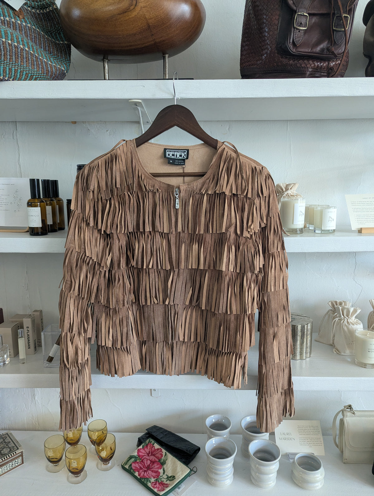 Vintage Fringe All Over Leather Jacket