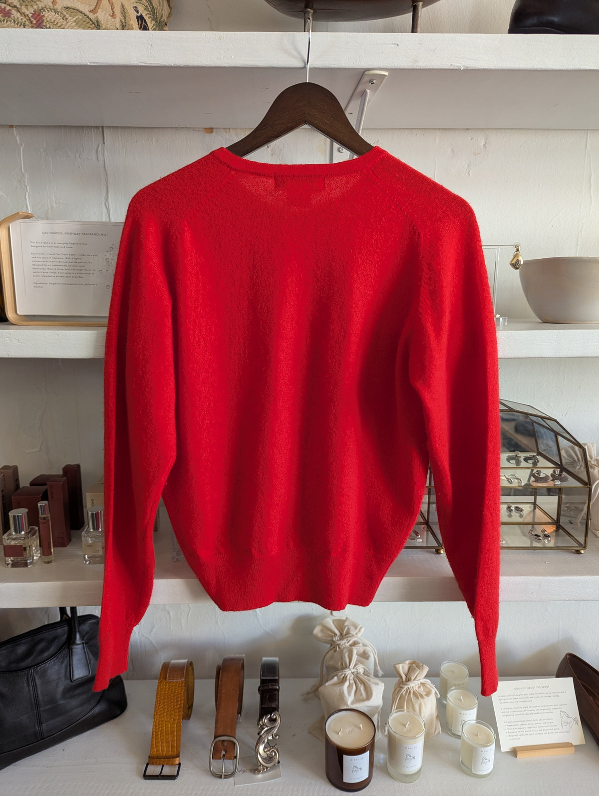 Vintage Scarlet Lambswool Cardigan