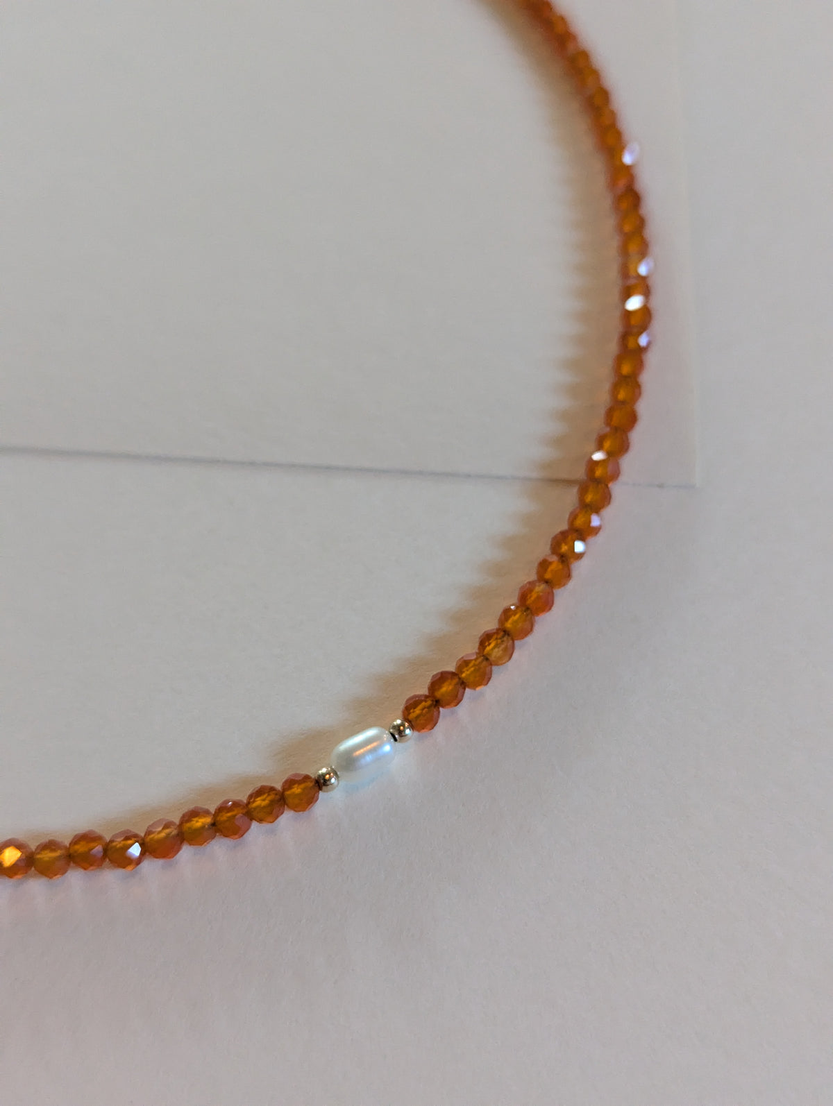 Carnelian and Pearl Choker Necklace by giantlion