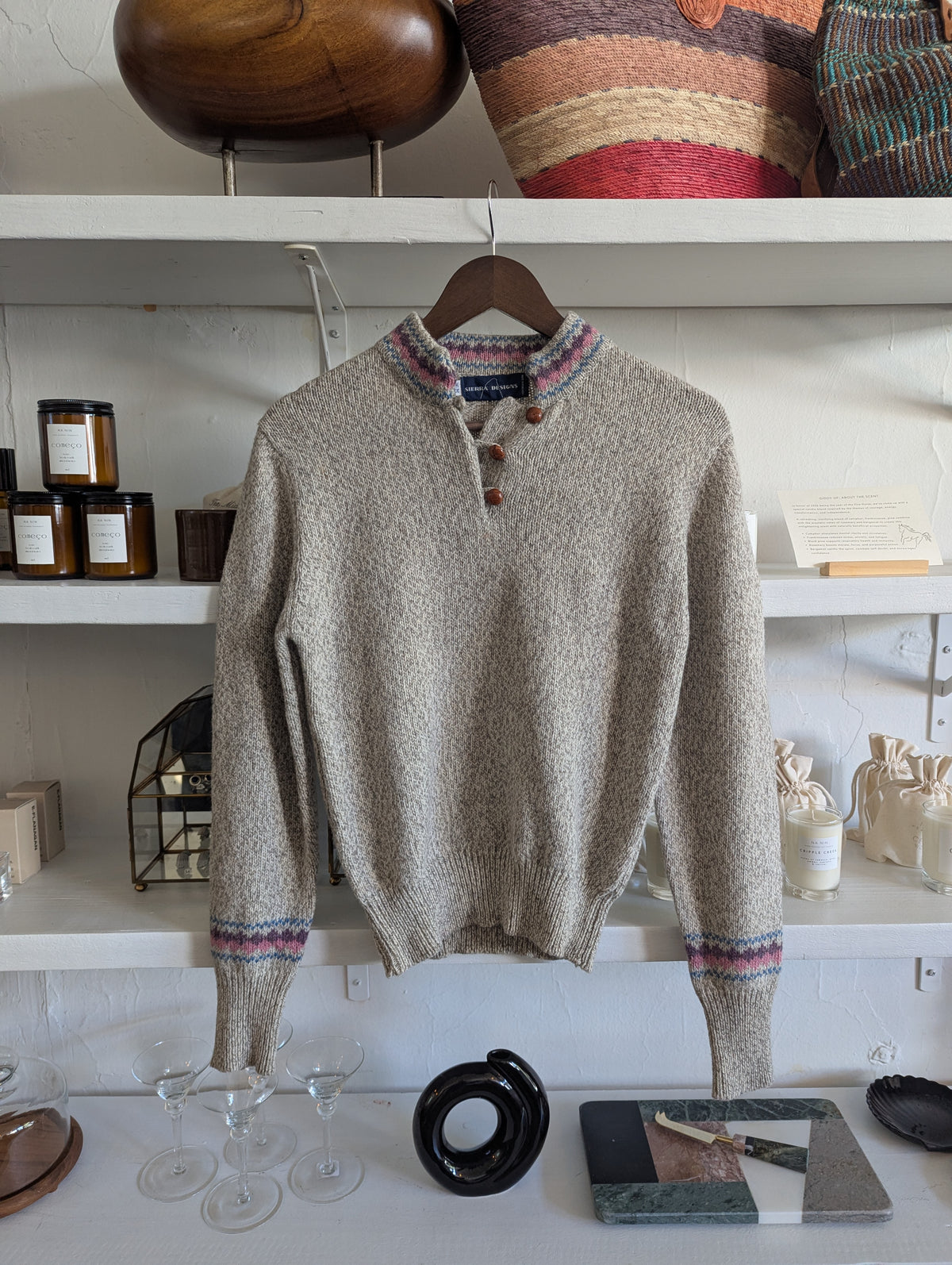 Vintage Wool Knit Henley